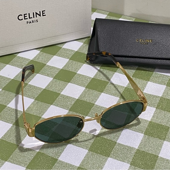 Celine Gold Frame Sunglasses with Dark Lenses - Picture 3 of 5